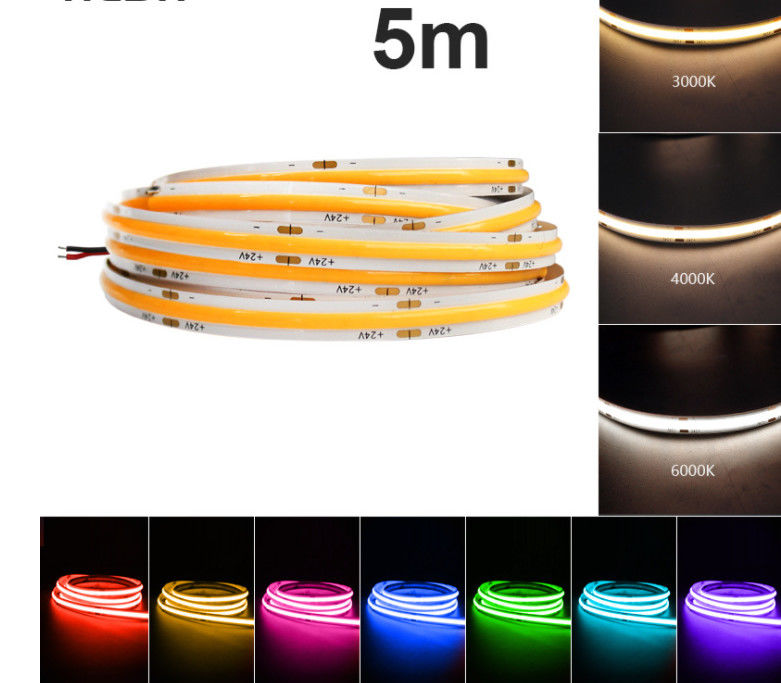 24V穂軸RGBW LEDのストリップ10mm防水2700K-6500Kを変えるスマートな色