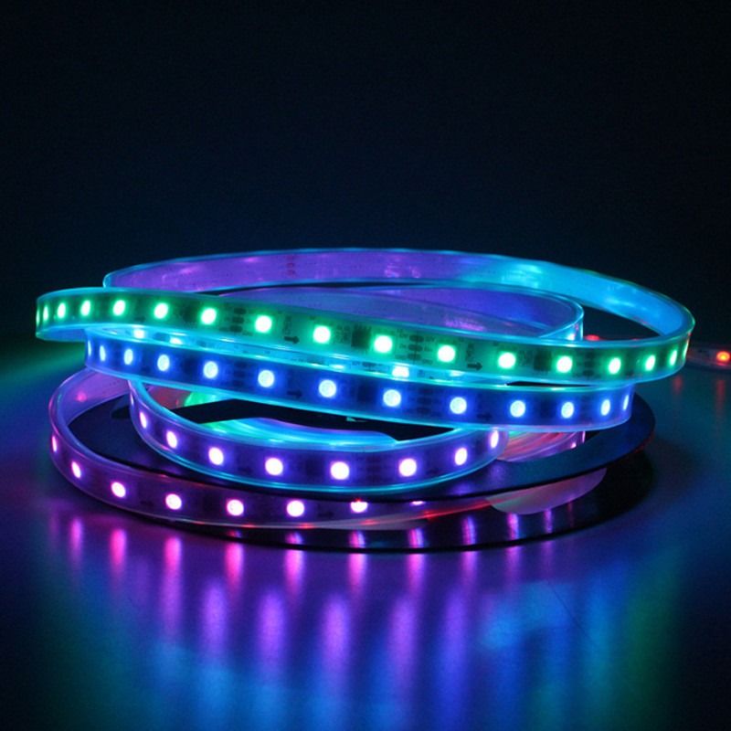 RGB適用範囲が広いLEDの滑走路端燈WS2812B 5050SMD個々のアドレス指定可能な16.4FT 60Pixels/M 300Pixels LEDピクセル ストリップ