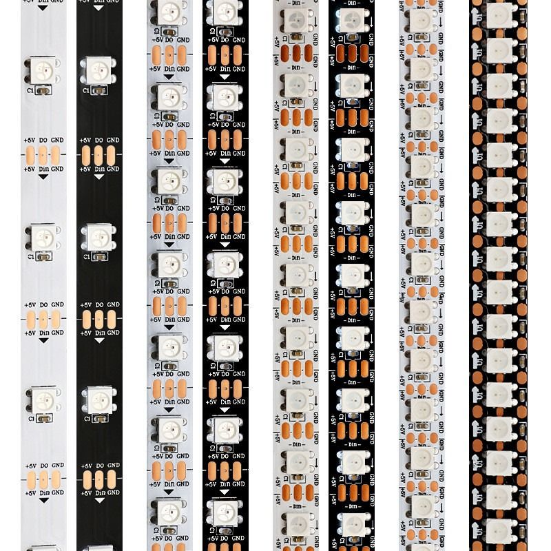 RGB適用範囲が広いLEDの滑走路端燈WS2812B 5050SMD個々のアドレス指定可能な16.4FT 60Pixels/M 300Pixels LEDピクセル ストリップ